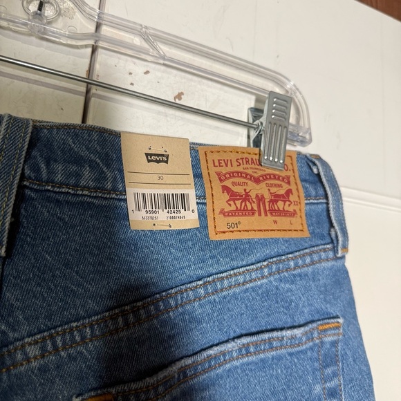 Levi’s 501 Jean Shorts High Rise Size 30 Blue NWT Denim Jorts - Picture 6 of 9